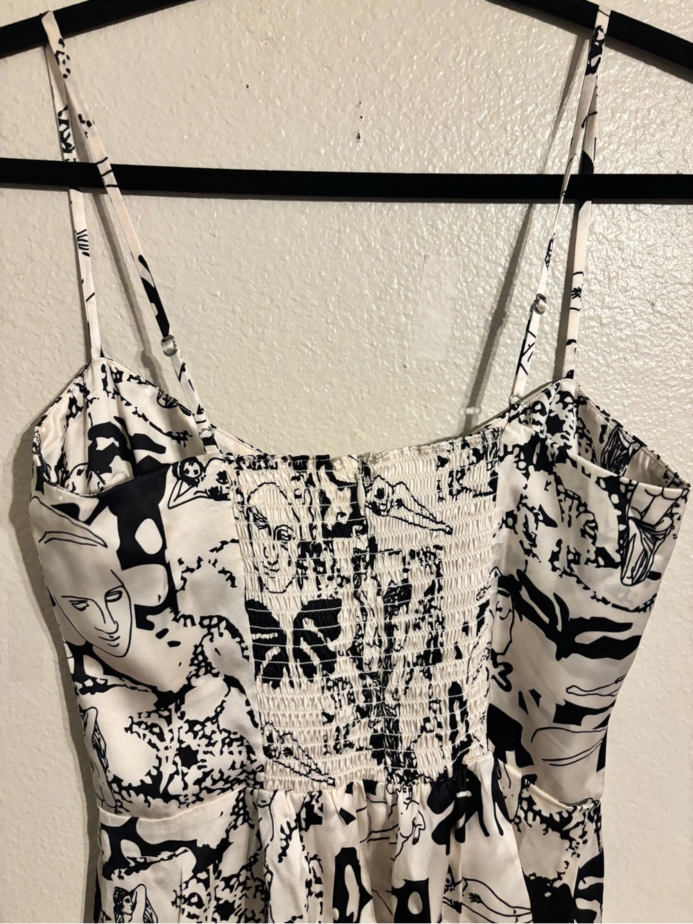 Reformation Kosta Silk Mini Dress with Abstract Faces and People NWT - Picture 7 of 10